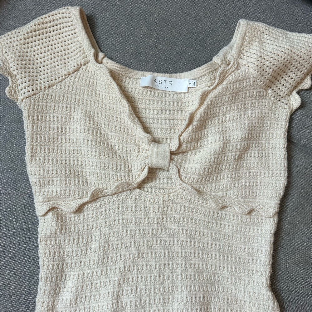 ASTR Beige Textured Knit Top